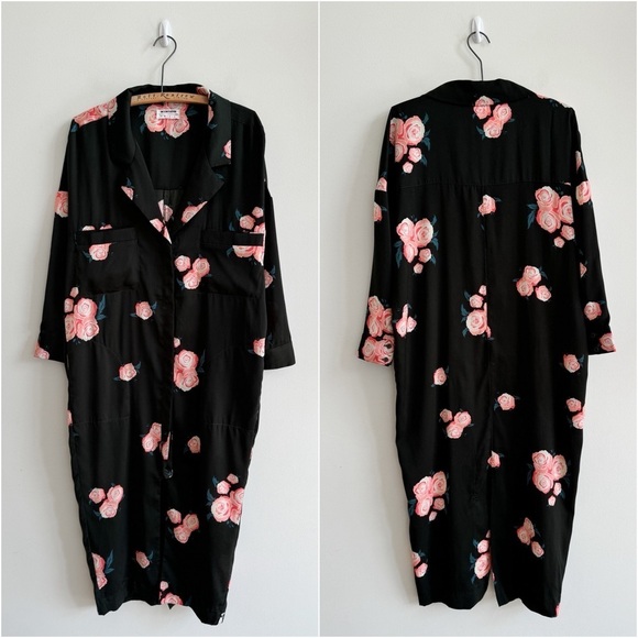 ONE TEASPOON • Quartermaster Kimono Shirtdress in Khaki Floral - Picture 3 of 16